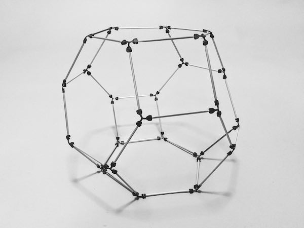 model of a truncated octahedron made using sparx connectors and toothpicks