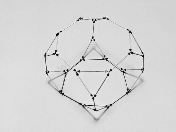 model of a truncated cube made using sparx connectors and toothpicks