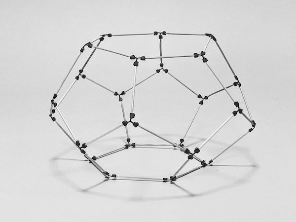 model of a carbon 24 fullerene molecule made using sparx connectors and toothpicks