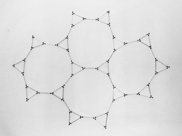 model of truncated hexagonal tiling made using sparx connectors and toothpicks