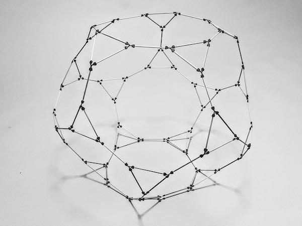 model of a truncated dodecahedron made using sparx connectors and toothpicks