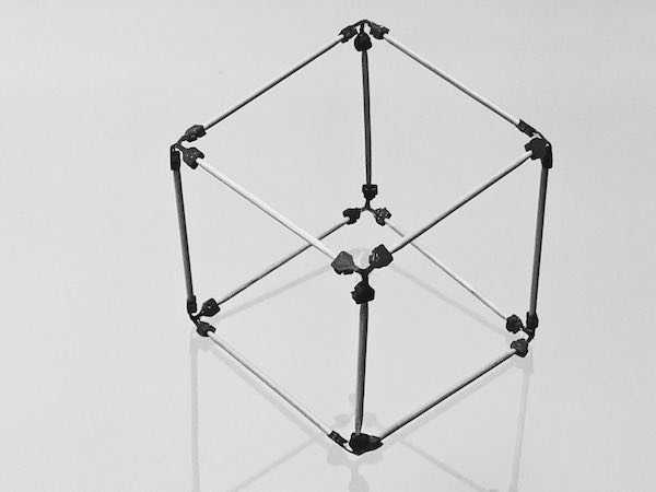 model of a cube made with sparx connectors and toothpicks