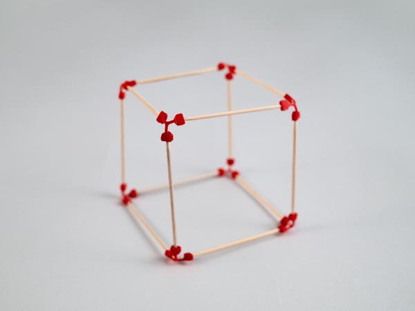 model of a cube made with sparx connectors and toothpicks