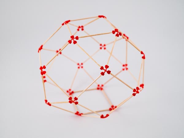 model of a rhombicuboctahedron made using sparx connectors and toothpicks