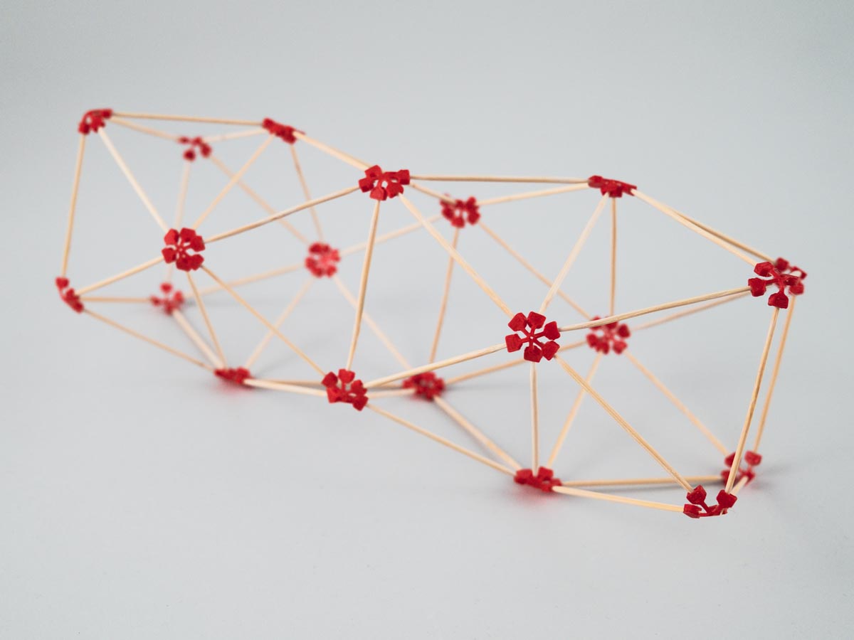 model of a square antiprism stack made using sparx connectors and toothpicks