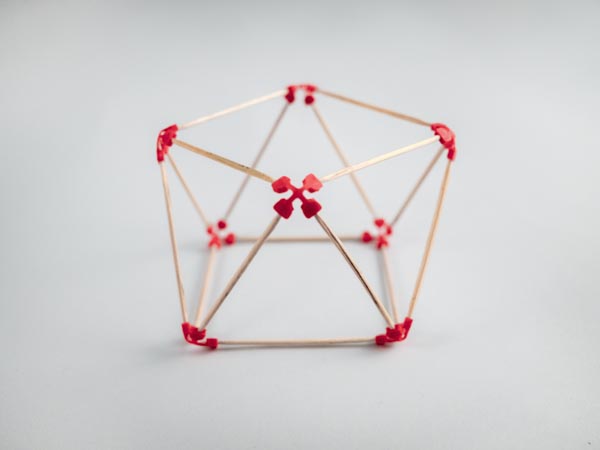 a square antiprism made with sparx connectors and toothpicks