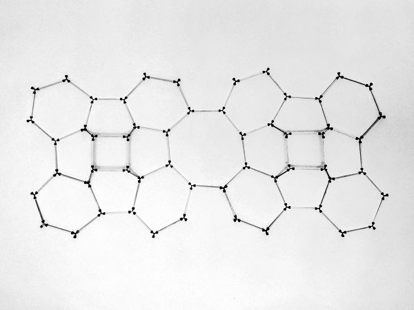 model of octagon-hexagon-square tiling made using sparx connectors and toothpicks